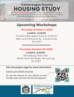 Cattaraugus County Public Meetings for Housing Study October 2nd and 23rd!